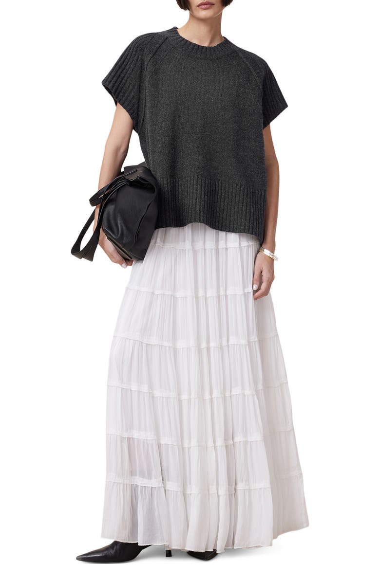 AllSaints Anthe Merino Wool Short Sleeve Sweater, Alternate, color, 