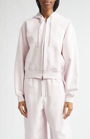 Alexander Wang Rhinestone Drawstring Zip Hoodie