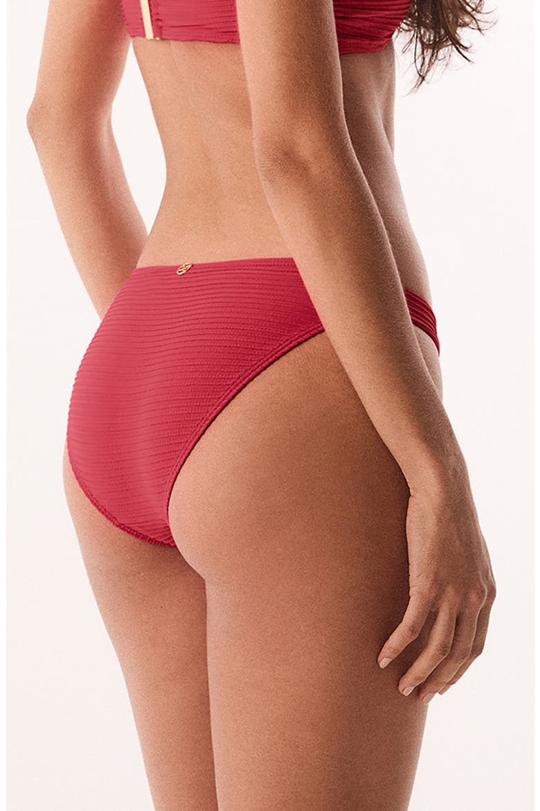 Fany Ribbed Full Coverage Swim Bottoms, Alternate, color, RED