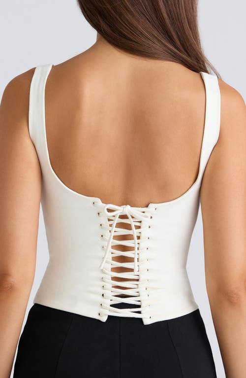 House Of Cb The Drape Neck Corset Top In White