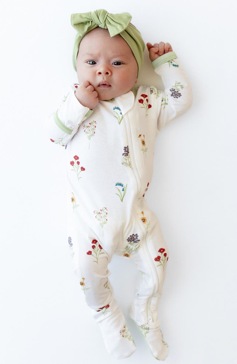 Kyte BABY Wildflower Zip-Up Romper, Alternate, color, Wildflower