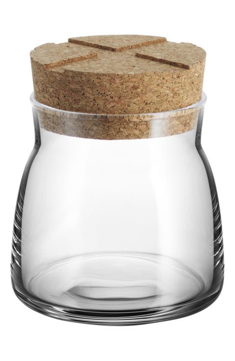 Bruk Storage Jar with Airtight Cork Lid - Clear
