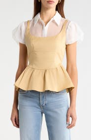 ASTR the Label Carrington Layered Peplum Top