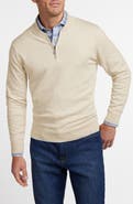 David Donahue Skipper Cotton & Silk Blend Quarter Zip Sweater