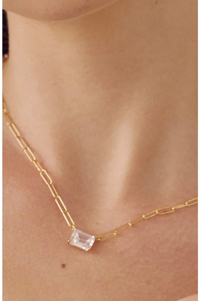Sterling Silver 18k Gold Plated Lena Sparkle Necklace & Earring Set Daily Wear, Alternate, color, Gold