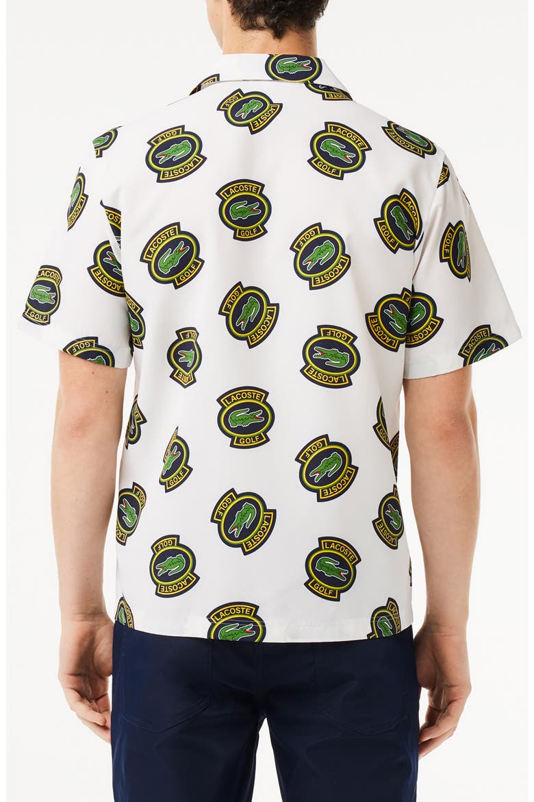 Regular Fit Performance Golf Short Sleeve Button-Up Shirt, Alternate, color, IQH FARINE/ANANAS-NOIR