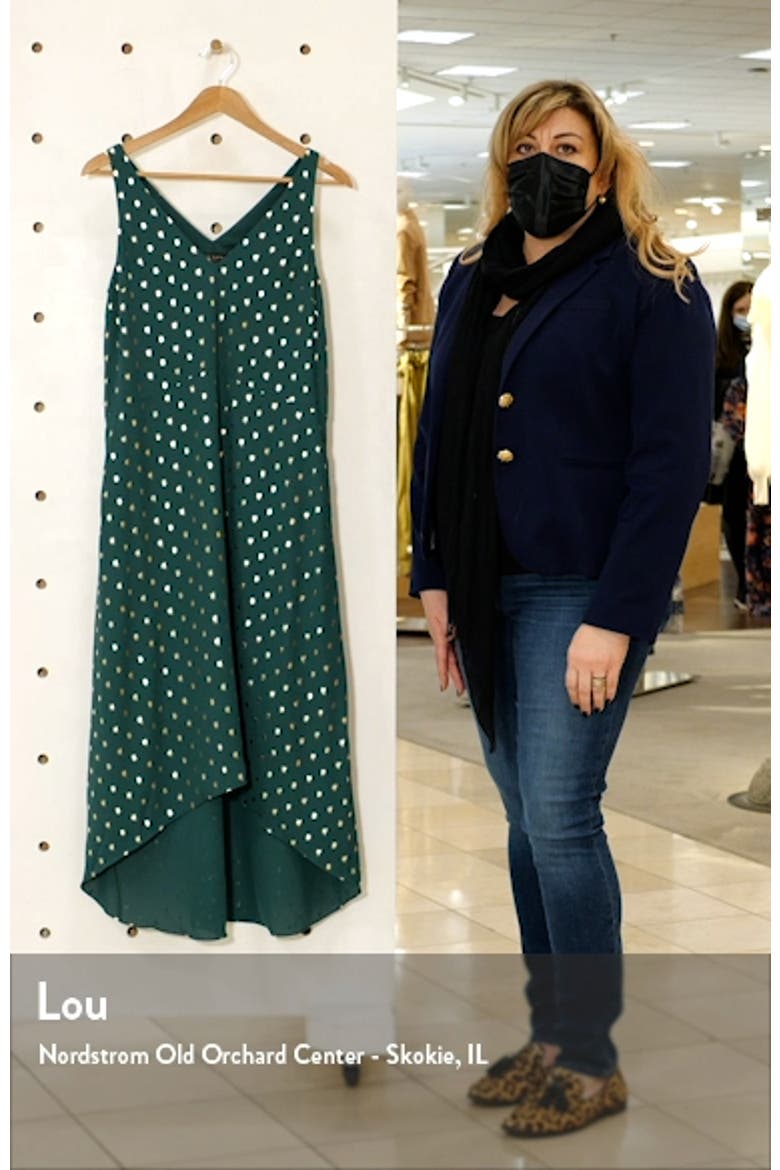Cami Metallic Dot Sleeveless High/Low Shift Dress video