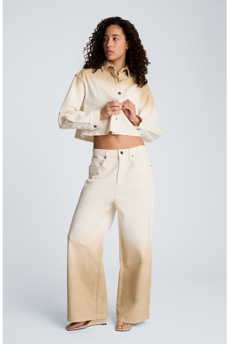 Ombré Comfort Stretch High Waist Wide Leg Jeans, Alternate, color, TAN GRADIENT