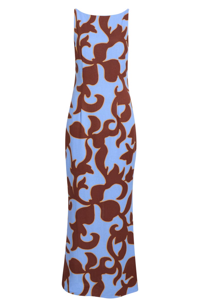 SUGARLIPS Briley Abstract Print Mizie Open Back Maxi Dress, Alternate, color,