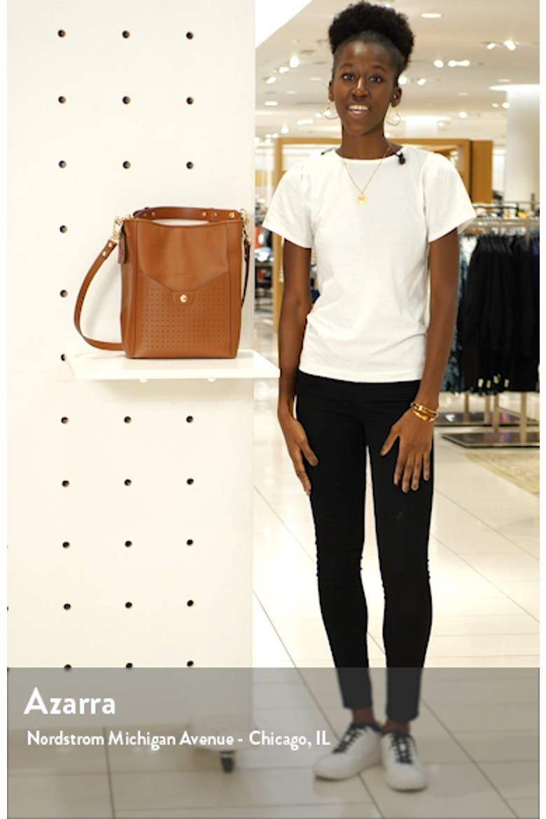 Mademoiselle Perforated Calfskin Leather Bucket Bag video