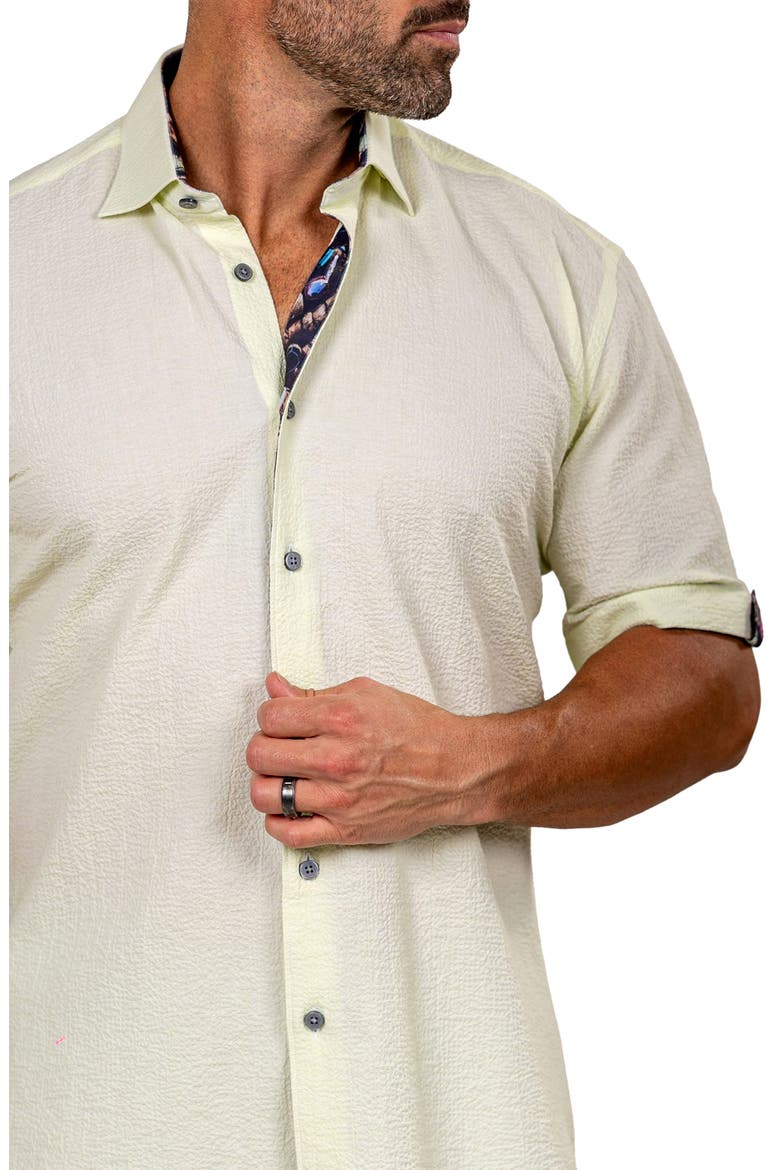 Galileo Marthy Short Sleeve Button-Up Shirt, Alternate, color, YELLOW