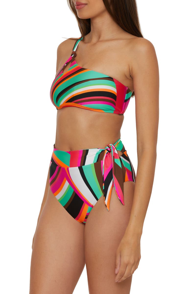 Trina Turk Scoop High Waist Bikini Bottoms, Alternate, color, Pink Multi