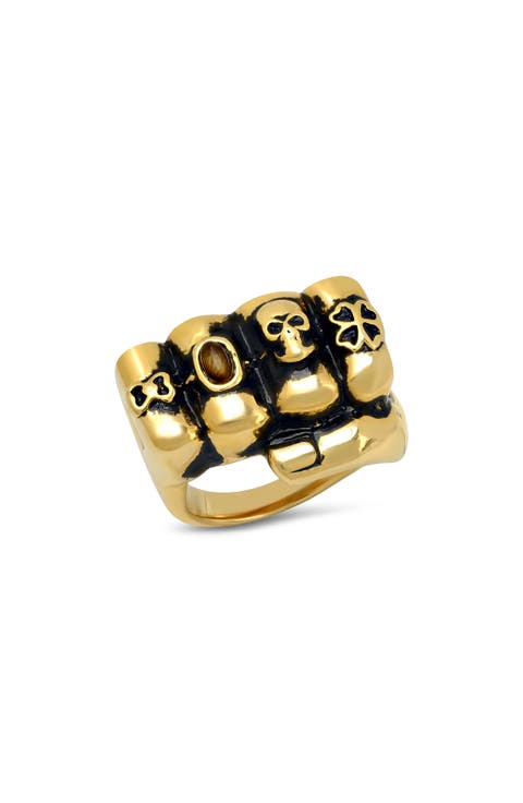 18k Gold Plated Stainless Steel Skull Ring