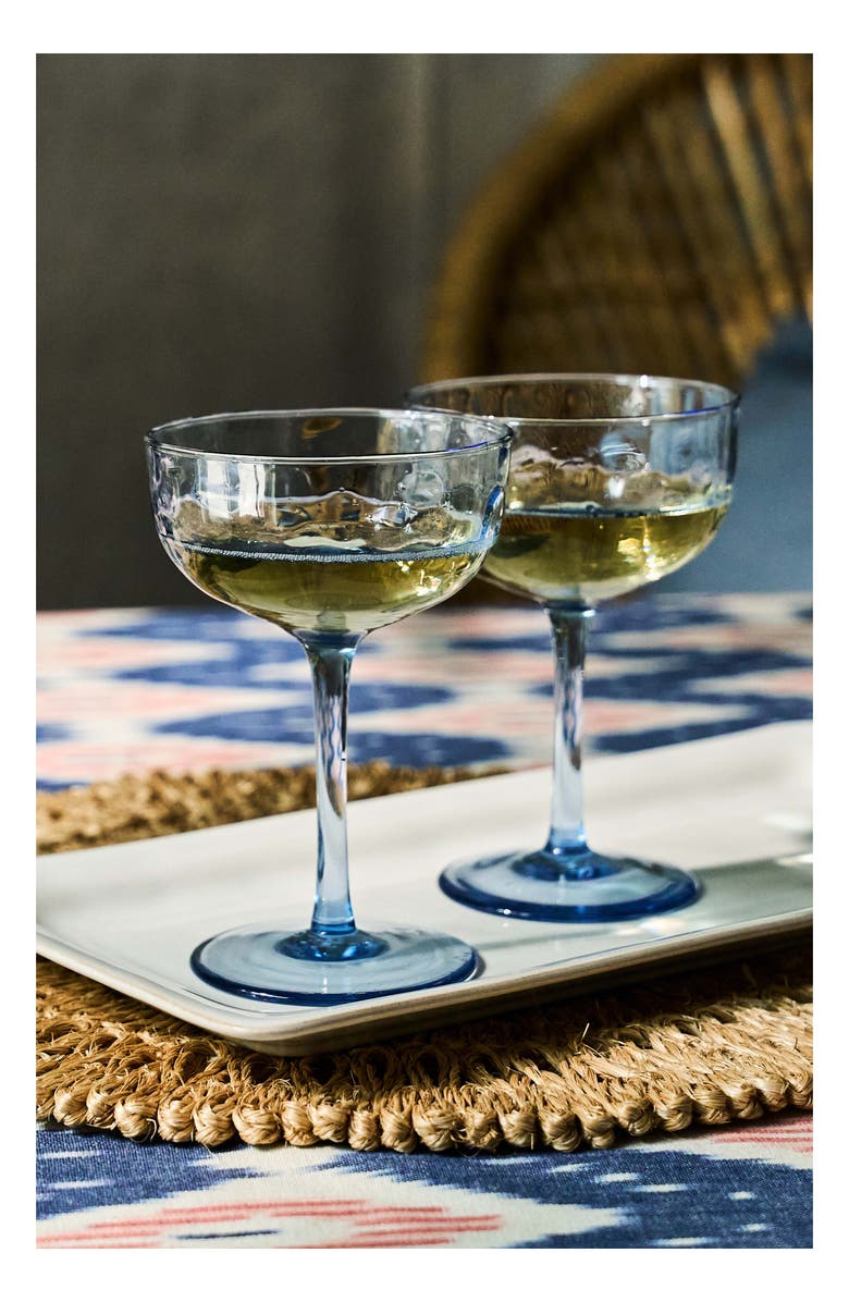 Juliska Puro Set of 2 Cocktail Coupé Glasses, Alternate, color, Chambray