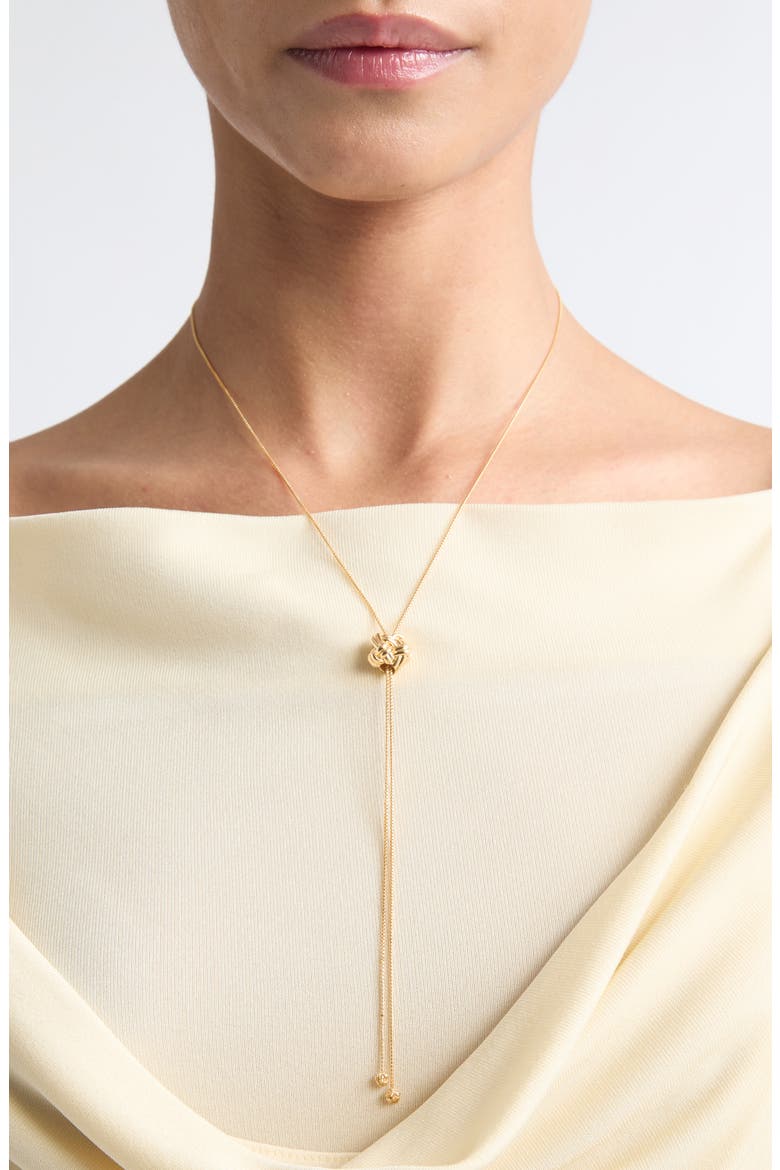 Knot Lariat Necklace, Alternate, color, 8120 YELLOW GOLD