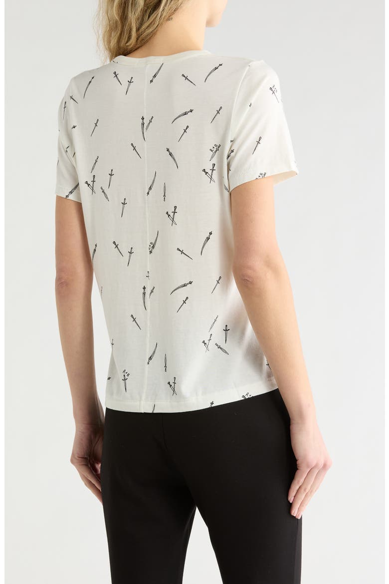 Dagger Print Cotton Blend T-Shirt, Alternate, color, WHITE MULTI