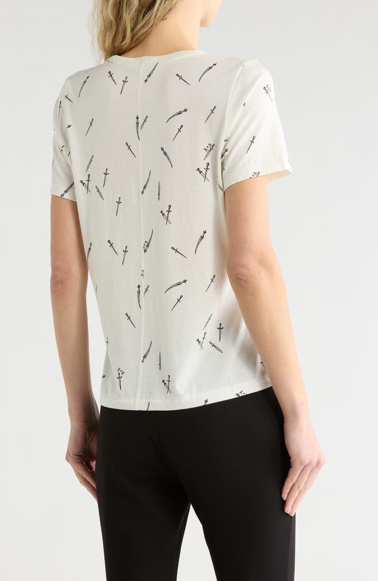 rag & bone Dagger Print Cotton Blend T-Shirt, Alternate, color, White Multi