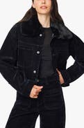 Habitual Faux Fur Collar Cropped Jacket