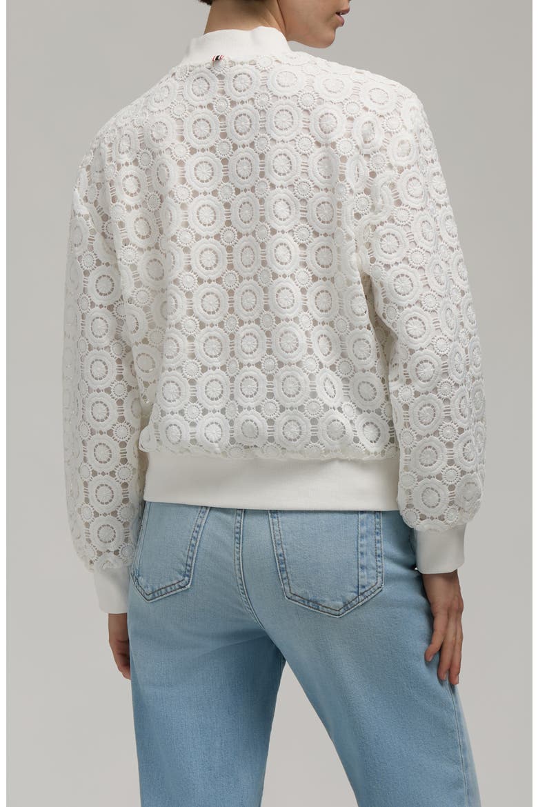 Cropped Crochet Bomber Jacket, Alternate, color, SNOW-WHITE