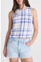 selected Oversized Blue White Plaid