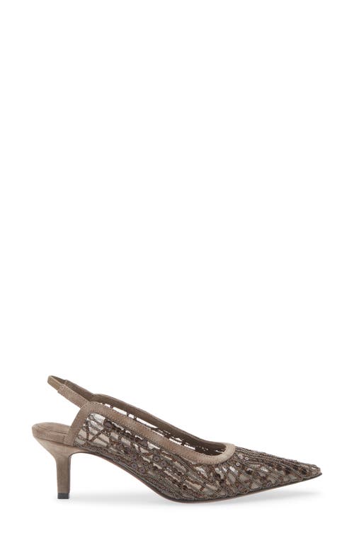 Brunello Cucinelli Glistening Abstract Embroidery City Pumps 55 In C3022 Chocolate