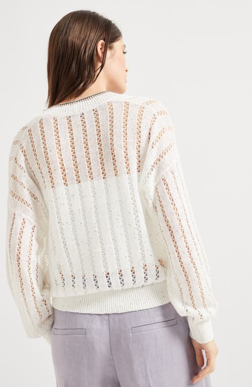 Brunello Cucinelli V-neck Long-sleeved Sweater In White