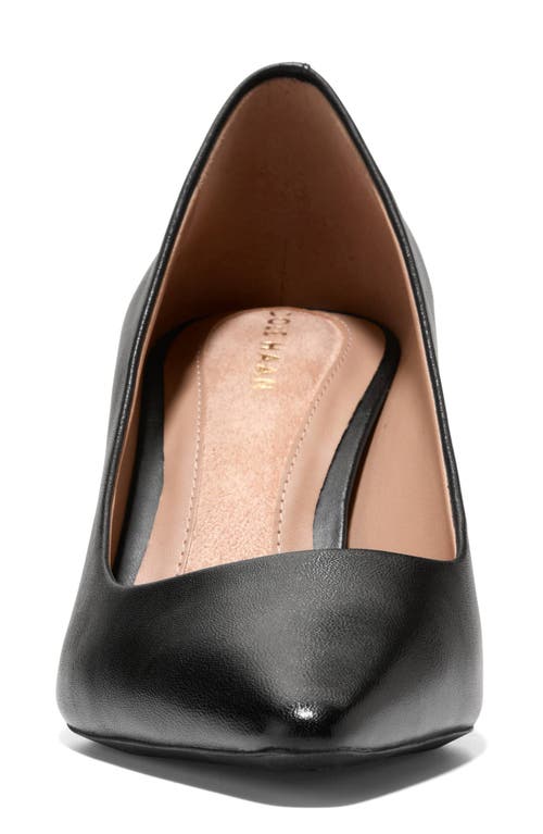 Cole Haan Janey Ebony Leather Pointed Toe Pump Women In Black