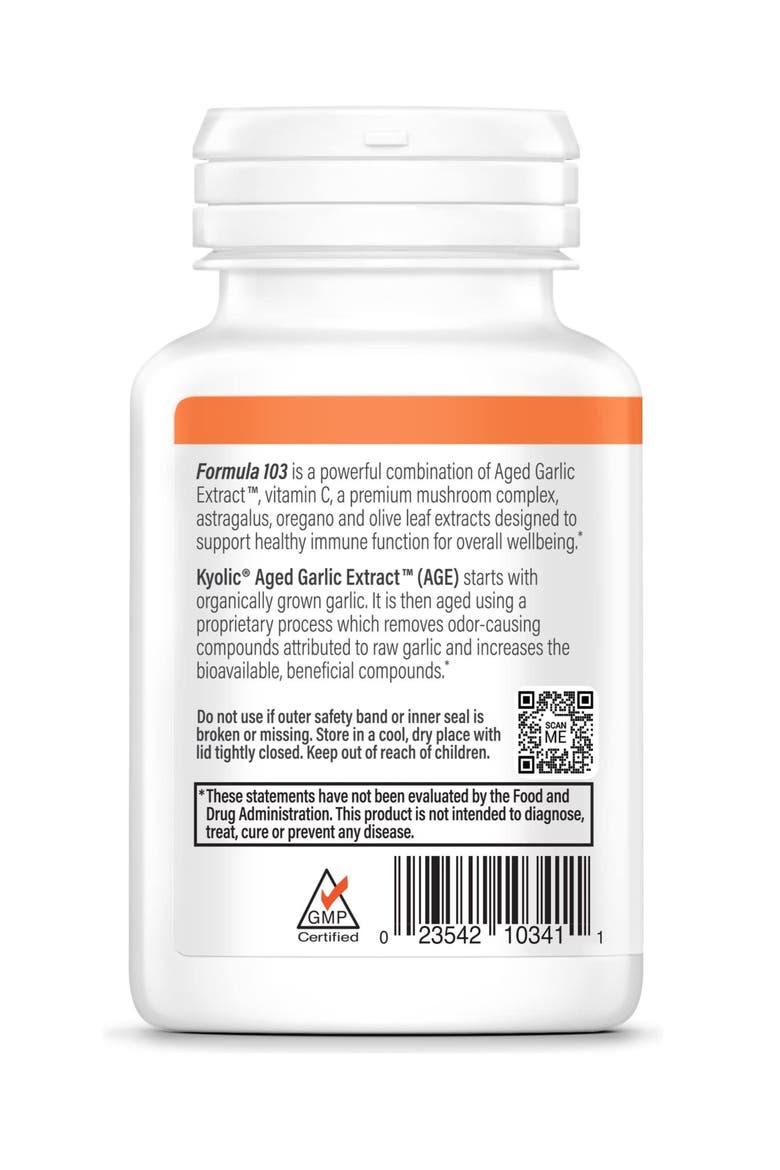 Aged Garlic Extract Formula 103, Immune Support, 100 Capsules, Alternate, color, None