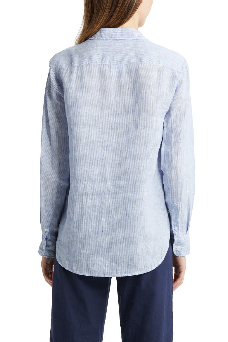 Eileen Relaxed Button-Up Shirt, Alternate, color, THIN BLUE