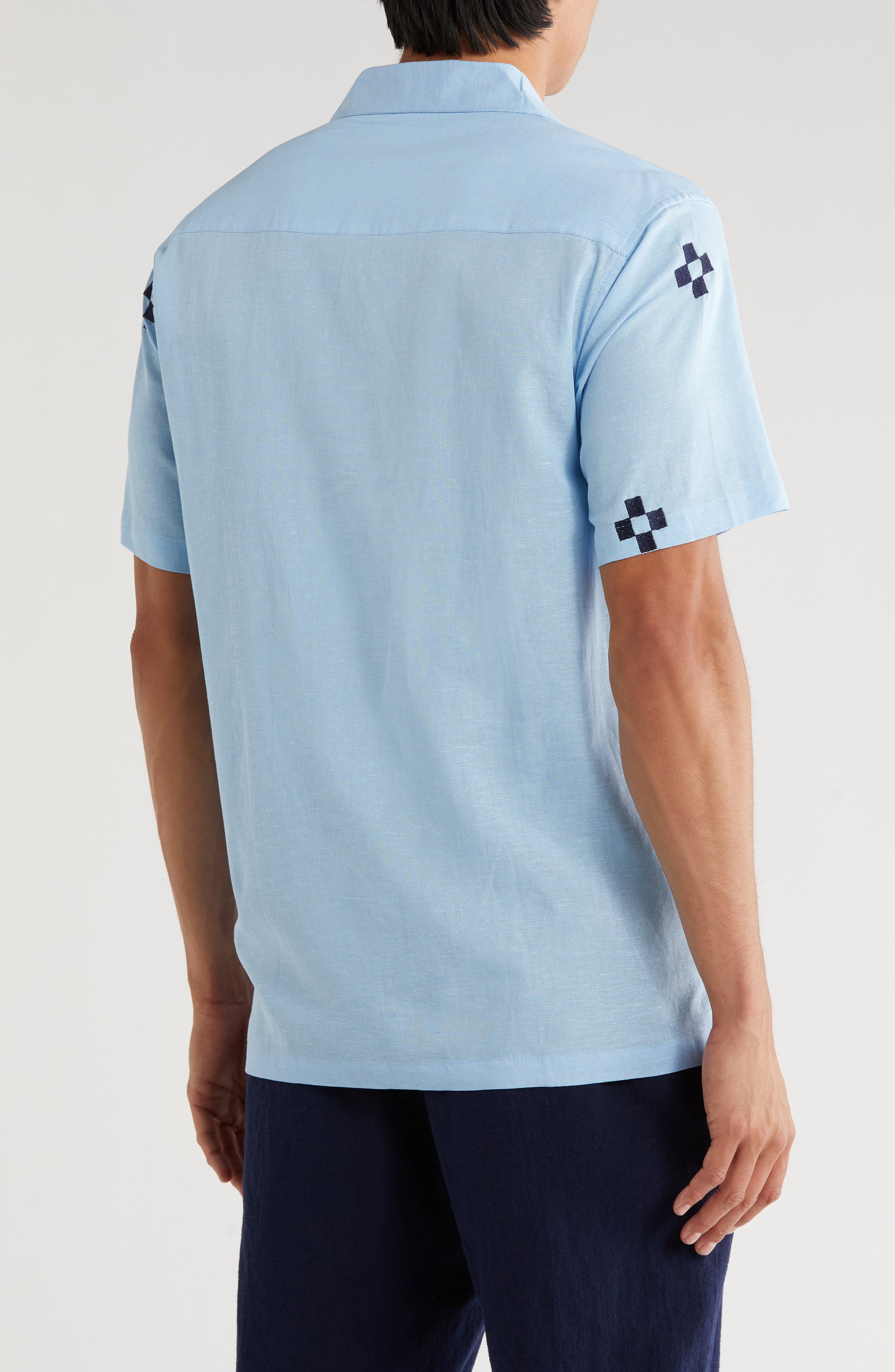 Geometric Embroidered Camp Shirt - image 4