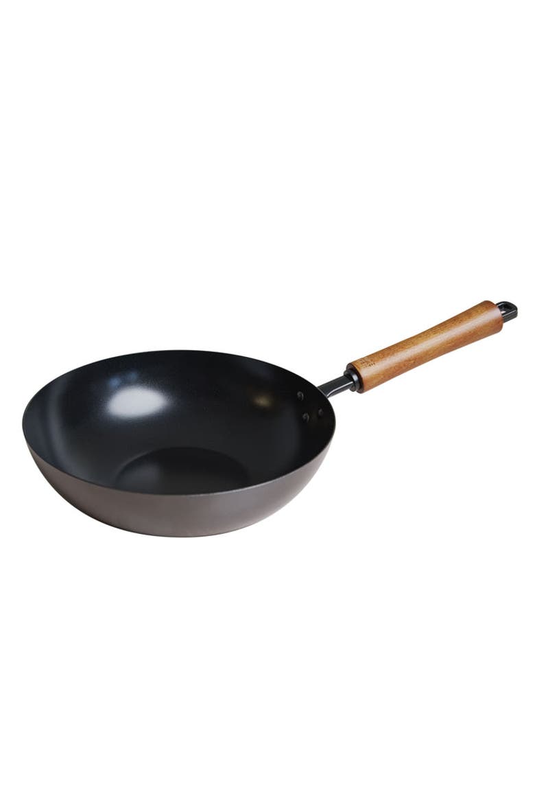 Carbon Steel Ceramic Nonstick Stir Fry Pan, Main, color, Black