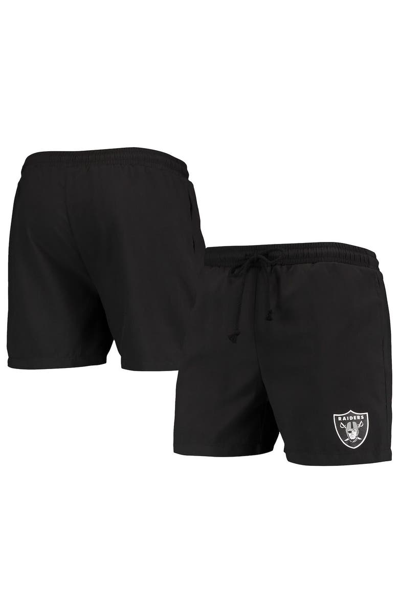 FOCO Men's FOCO Black Las Vegas Raiders Magic Print Palm Traditional Swim Shorts, Main, color,