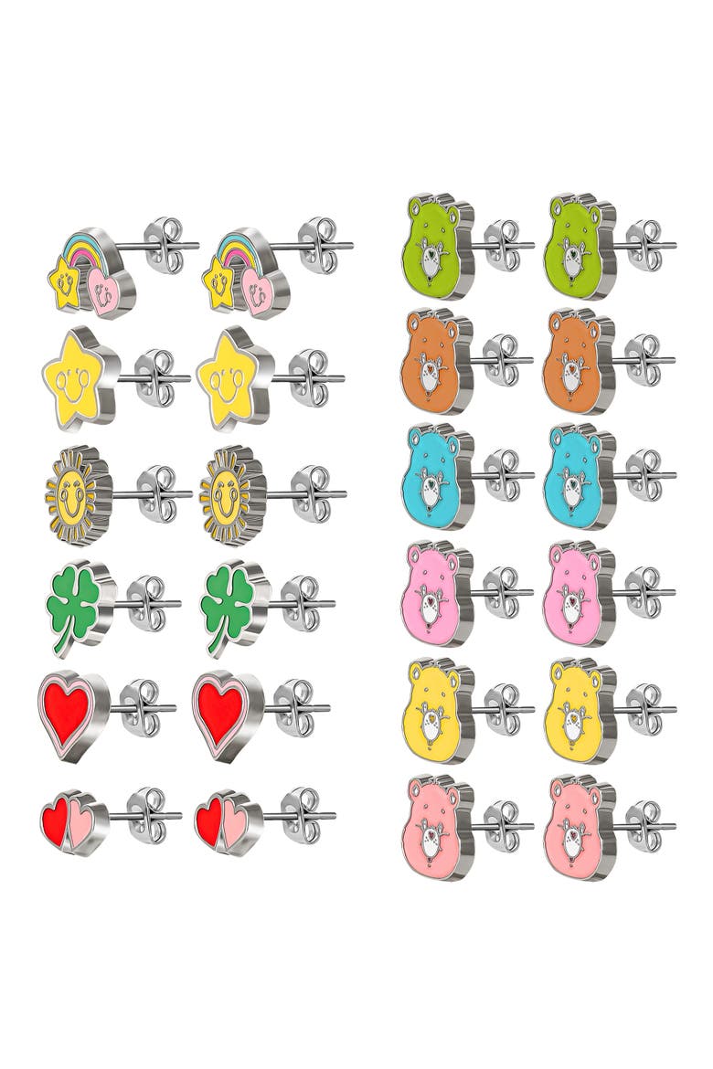 Cute Stud Earrings Set of 12, Alternate, color, Multi
