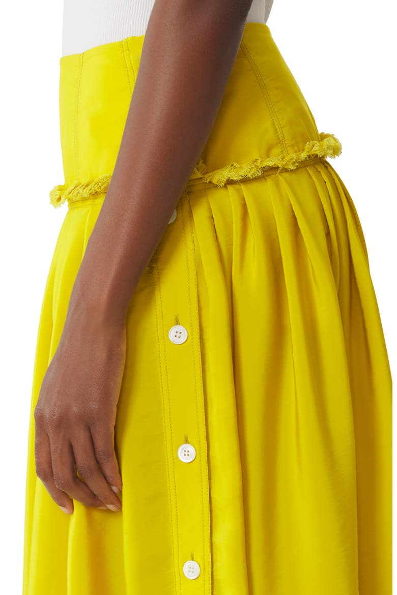 Yellow Basque Skirt In Charmeuse, Alternate, color, Yellow