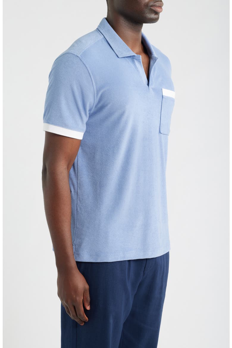 Johnny Collar Terry Cloth Pocket Polo, Alternate, color, DESERT SPRING