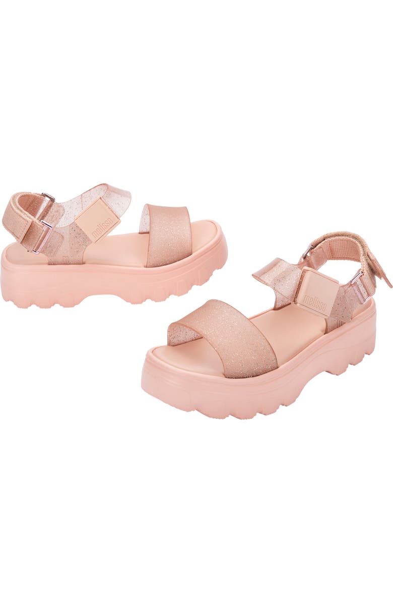 Melissa Kick Off Platform Sandal, Alternate, color, Beige Glitter