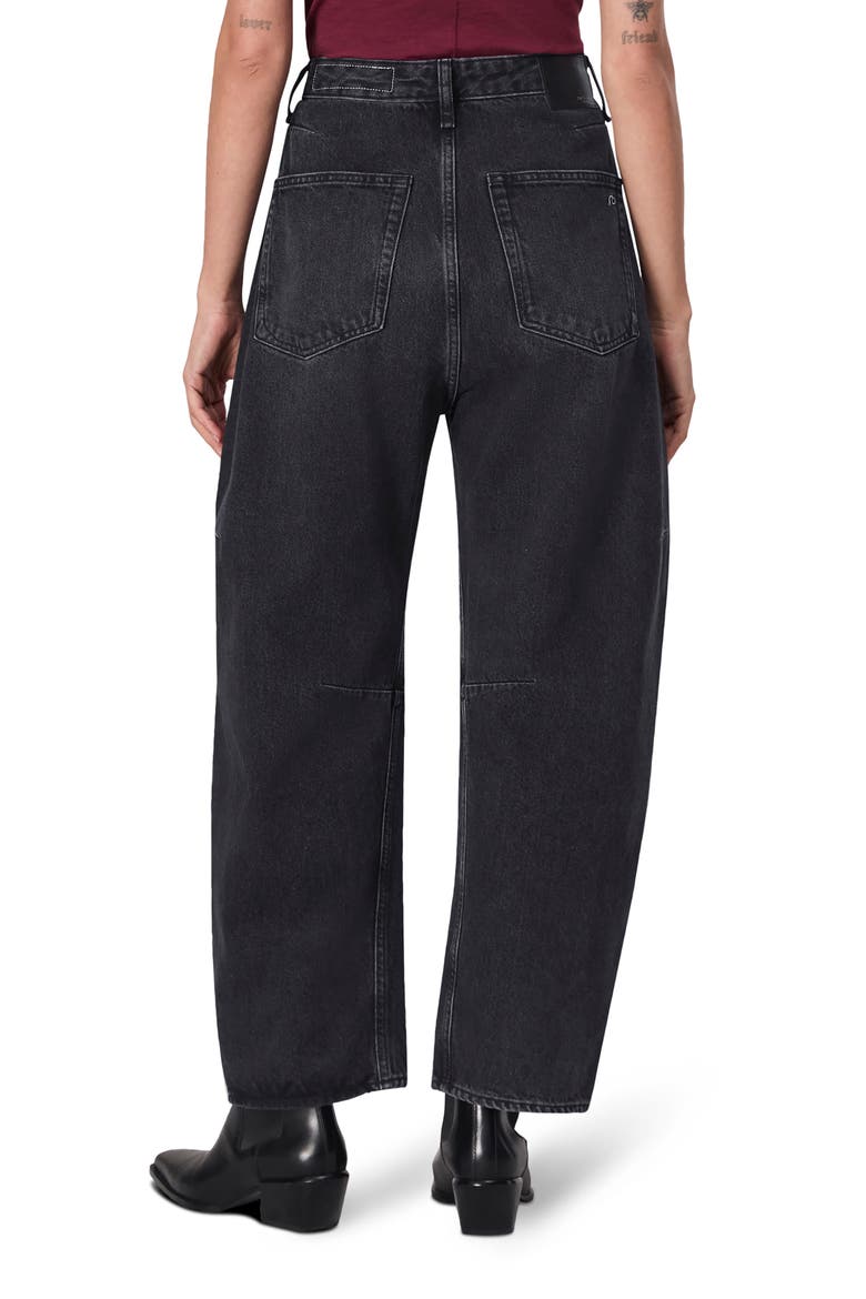Charlie High Waist Barrel Jeans, Alternate, color, BLACKSTN