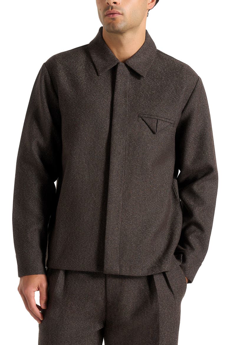 Elliot Melange Tailored Shirt, Main, color, Brown