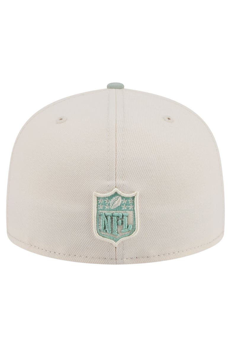 Men's New Era Cream/Light Green Denver Broncos Color Pack 59FIFTY Fitted Hat, Alternate, color, Cream