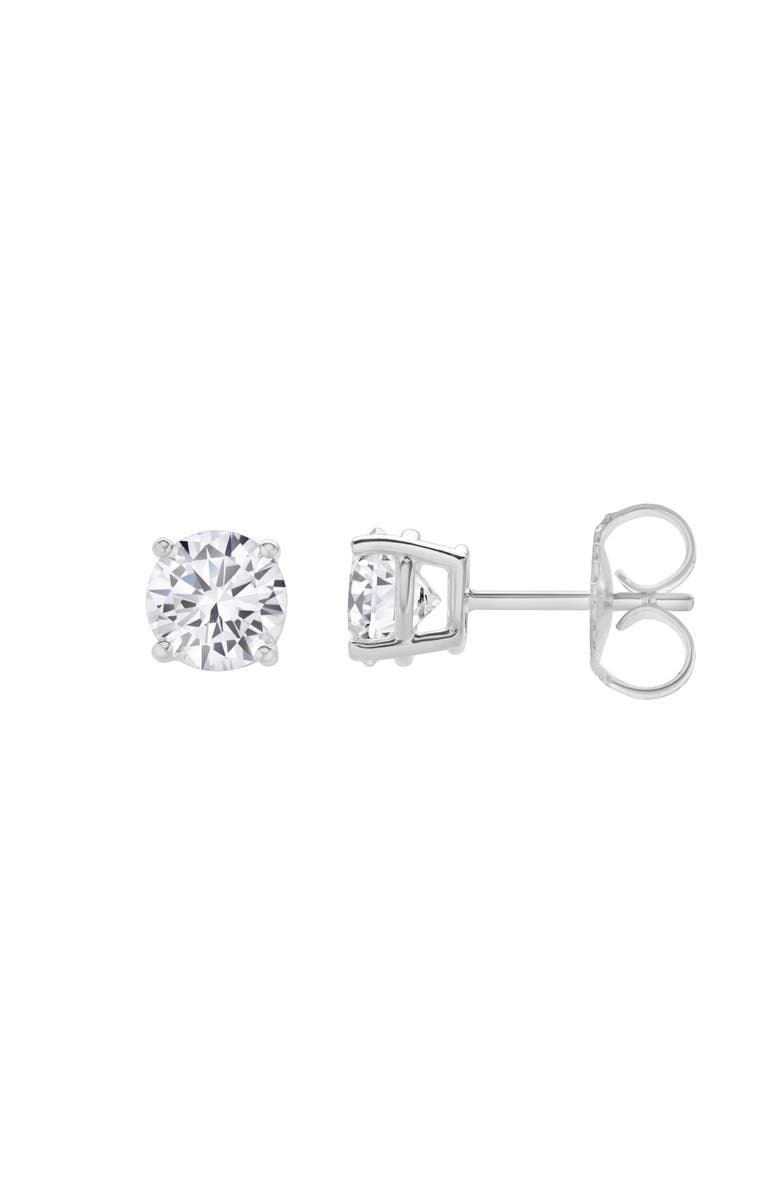 LuvMyJewelry Valeria 14K Gold Lab Grown Round Solitaire Diamond Earrings - 1.25 Ct, Main, color, 14K White Gold