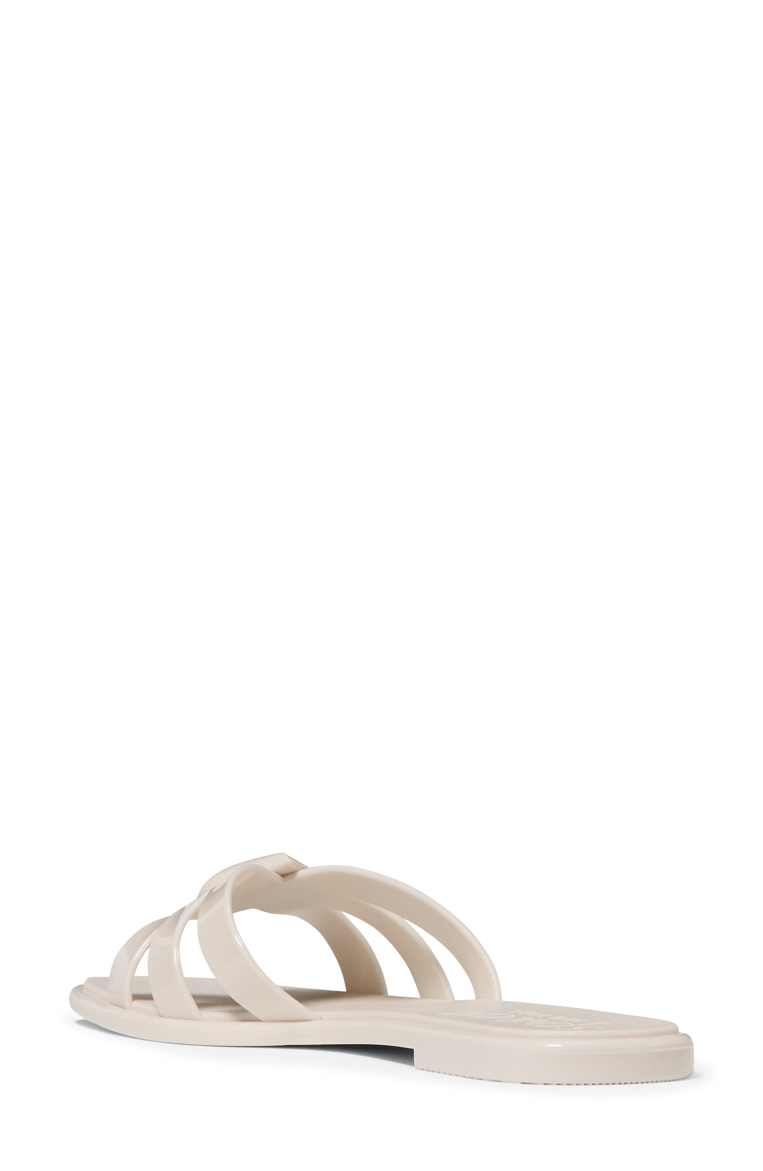 sculpted spade jelly slide sandal, Alternate, color, CREAM.