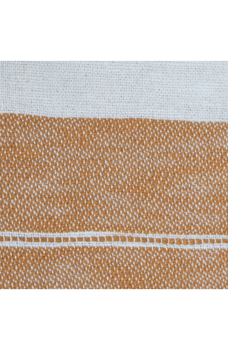 Foreside Home and Garden Orange Striped Handwoven 100% Cotton Accent Throw Blanket  50 x 60", Alternate, color, Orange