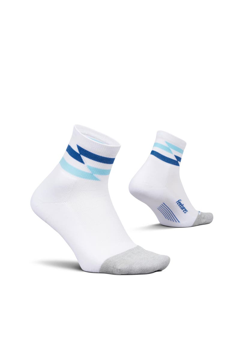 Elite Light Cushion Quarter Solid  Sport Sock with Targeted Compression, Main, color, Blue Stripe