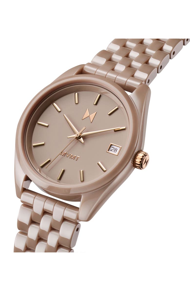 MVMT Rise Boyfriend Ceramic Bracelet Watch, 36mm, Alternate, color, Taupe