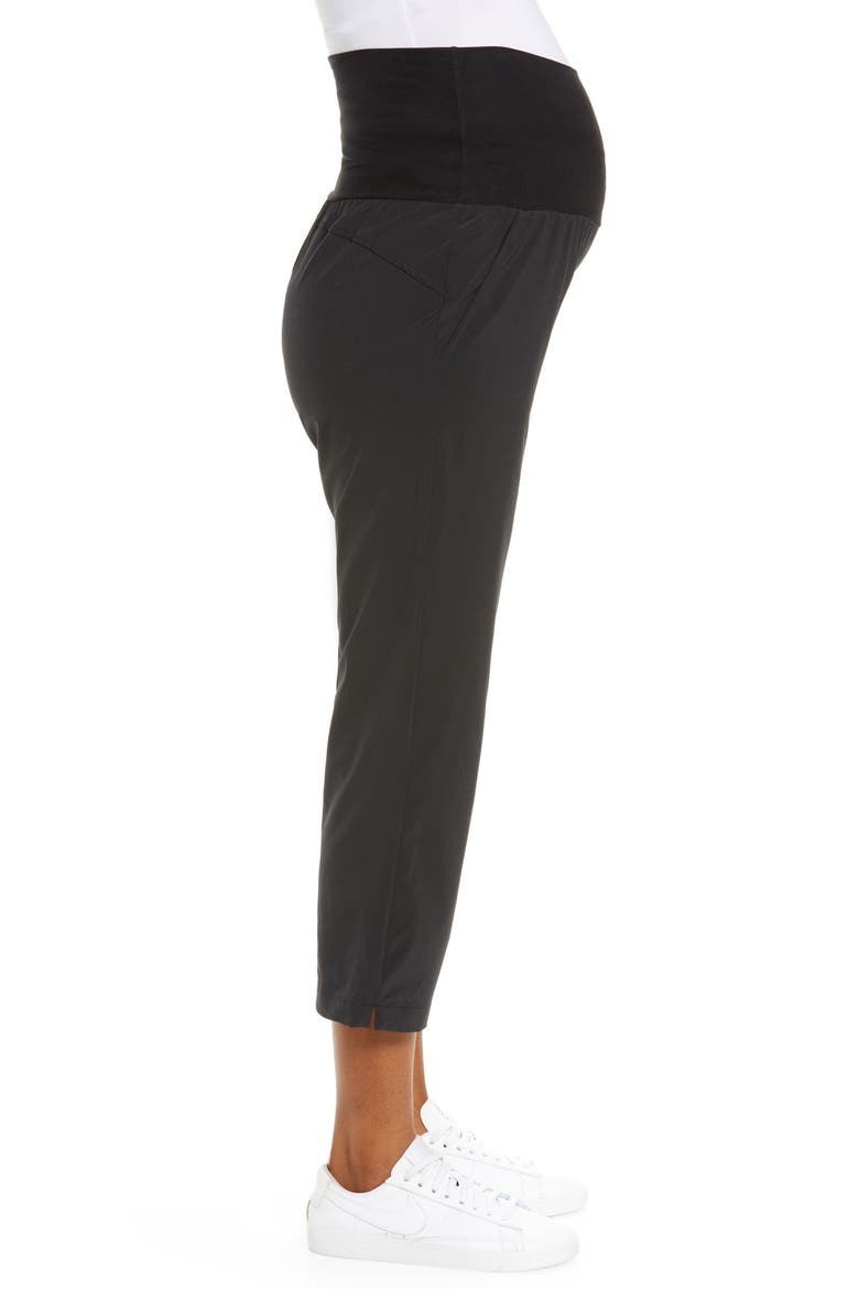 Getaway Crop Maternity Pants, Alternate, color, BLACK