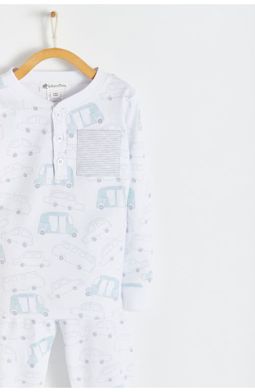 Babycottons Tuc Snug Fit Long Pajama Set For Infant In White