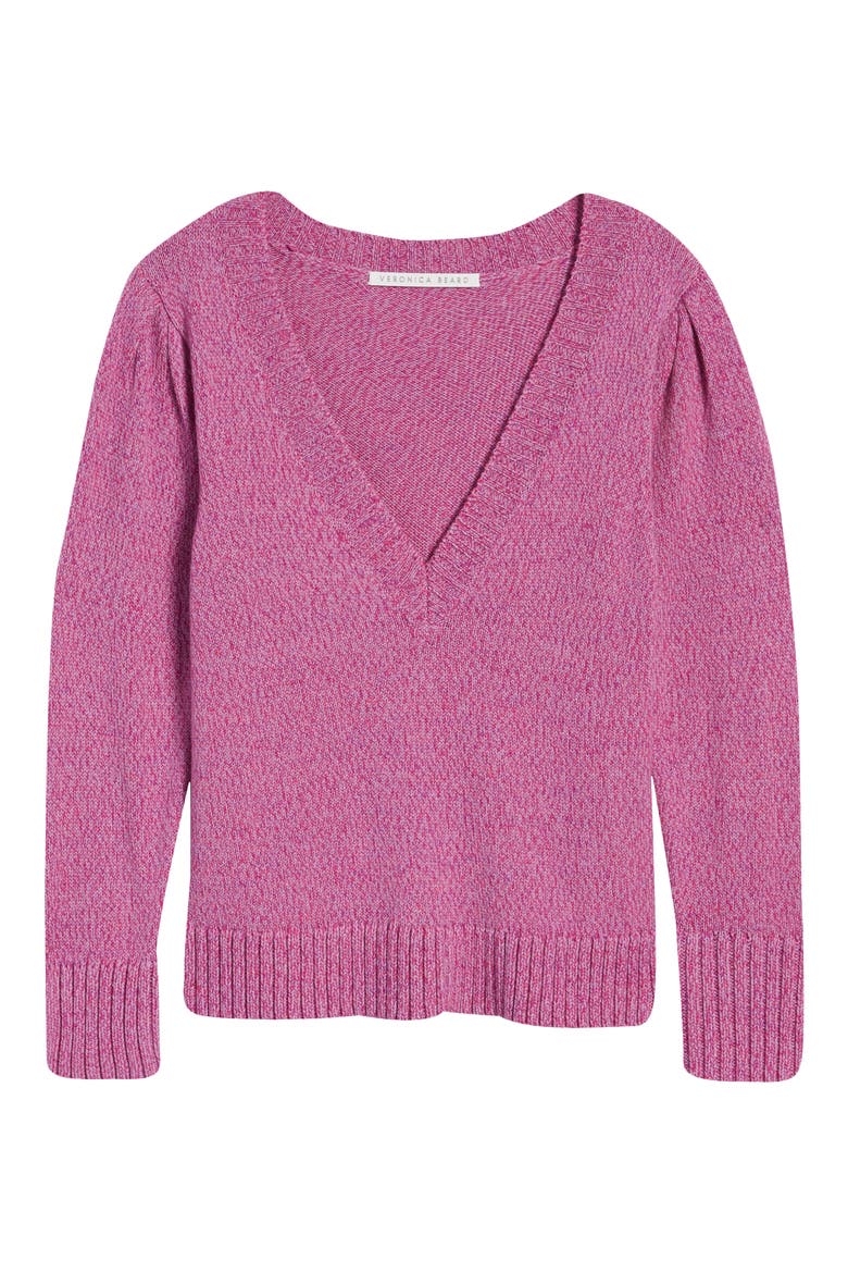 Kenia V-Neck Merino Wool Blend Sweater, Alternate, color, PINK