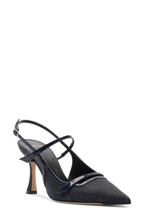 Tita Moiré Pointed Toe Slingback Pump
