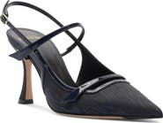 Alexandre Birman Tita Moiré Pointed Toe Slingback Pump