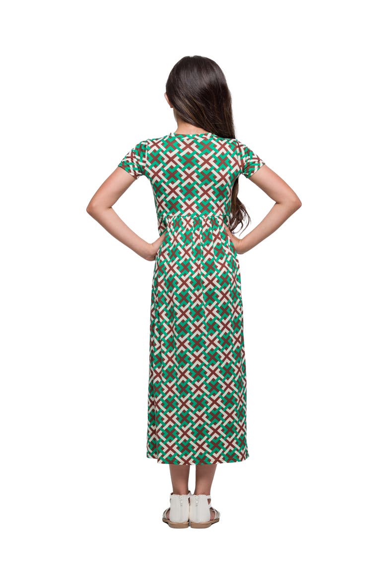 Short Sleeve Green Maxi Dress, Alternate, color, Green Multi